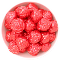 Bubblegum Bead 25mm - Chunky Rose - Red