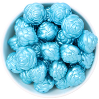 Bubblegum Bead 25mm - Chunky Rose - Sky Blue