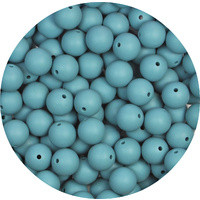 15mm Round - Teal Blue