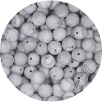 15mm Round - Grey Marble 