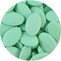 Faceted Flat Oval Mint Green
