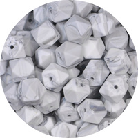 17mm Hexagon - Grey Marble