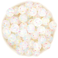 15mm Round - Clear Confetti