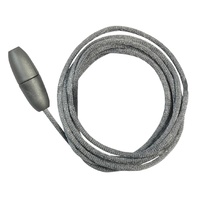 Cord 1m and Single Clasp - Grey/Silver