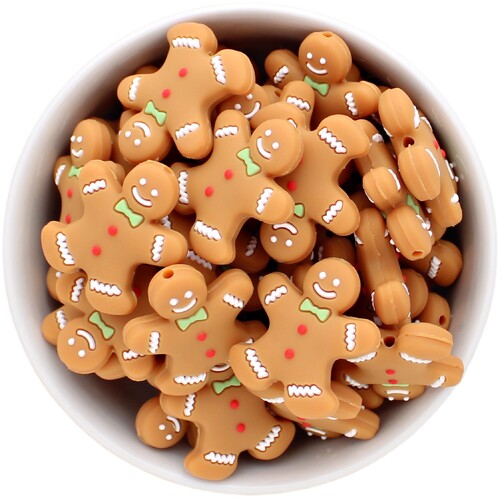Gingerbread Man Silicone Bead