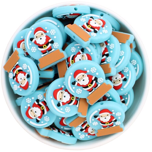 Santa Snow Globe Silicone Bead