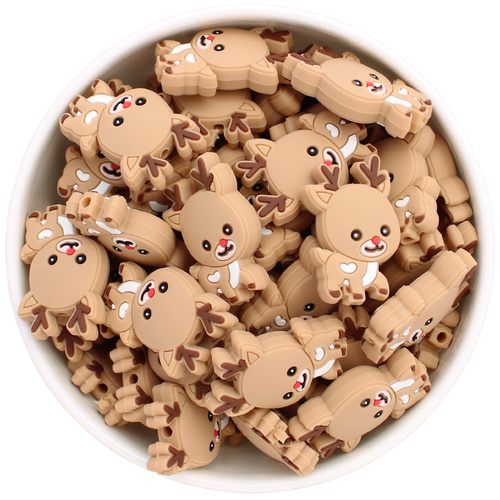 Christmas Reindeer Walking Silicone Bead