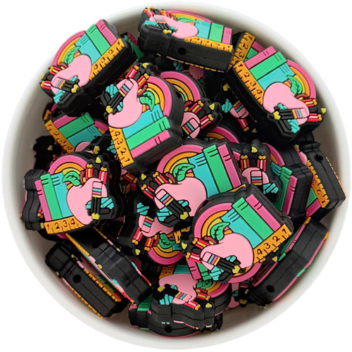 Teacher Apple Rainbow Silicone Bead