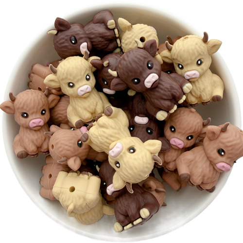 Highland Cow 3D Silicone Bead