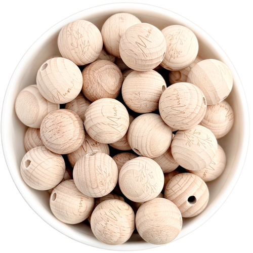 Beech wood beads 19mm Round 10pk CLEARANCE