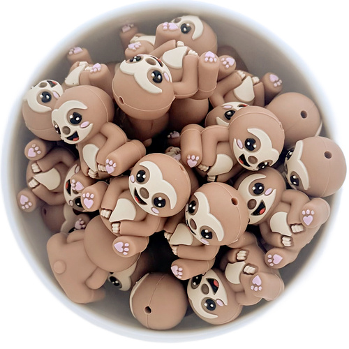 3D Sloth Silicone Bead
