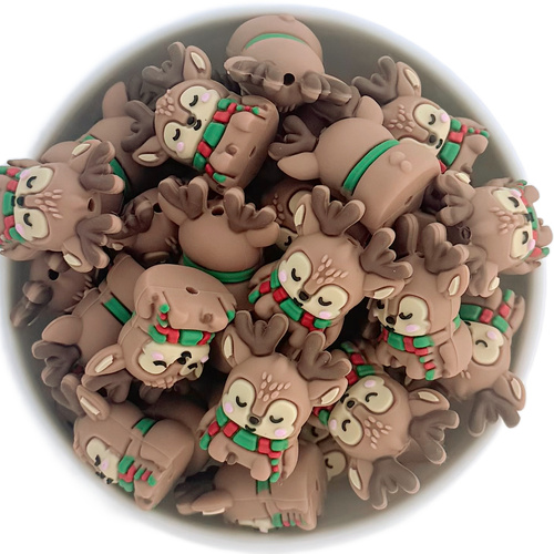 Christmas Reindeer 3D Silicone Bead