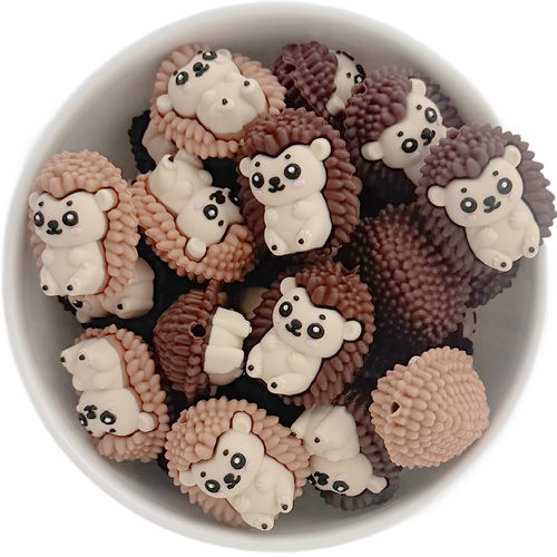 3D Hedgehog Silicone Bead