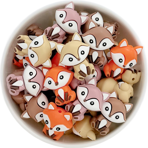 3D Fox Silicone Bead