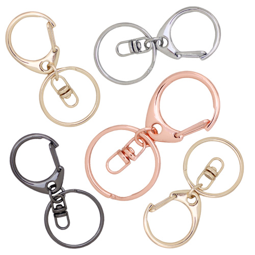 Large Nickel Plated Snap Clip Key Ring Economy Grade