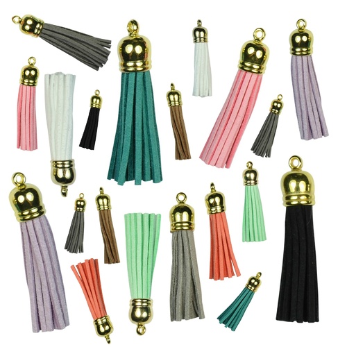 Faux Suede Tassels - GOLD TOP