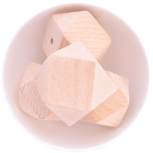 Beech Wood Beads - 40mm Hexagon DISCONTINUED