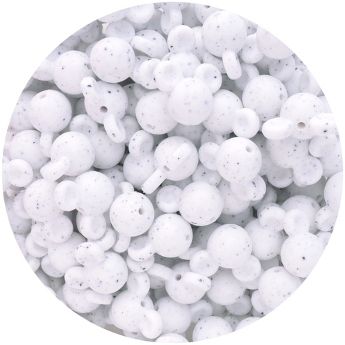 Mouse Bead - White Granite