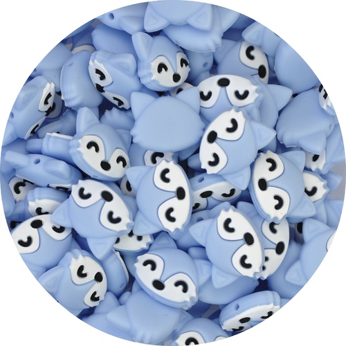 Fox Silicone Bead - Pastel Blue