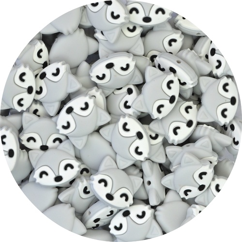 Fox Silicone Bead - Pale Grey