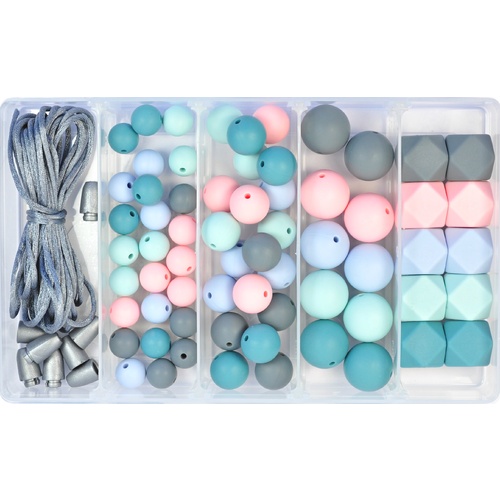 Silicone Bead Jewellery Kit - Teal Rose