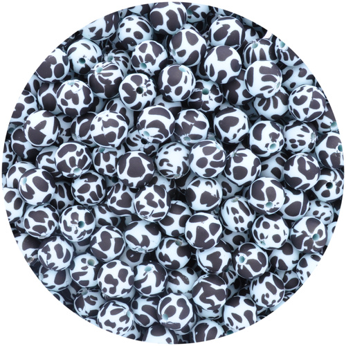 12mm Round Dalmatian Print - Sea Glass