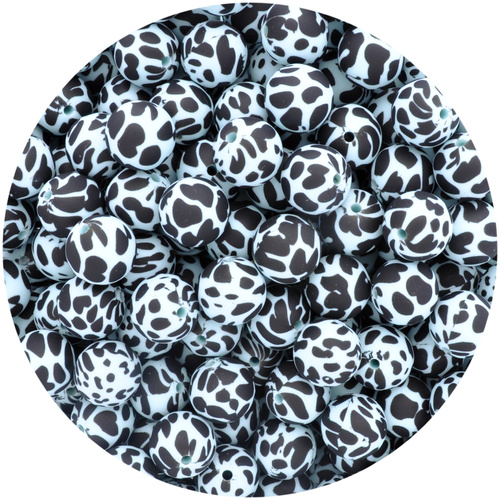 15mm Round Dalmatian Print - Sea Glass