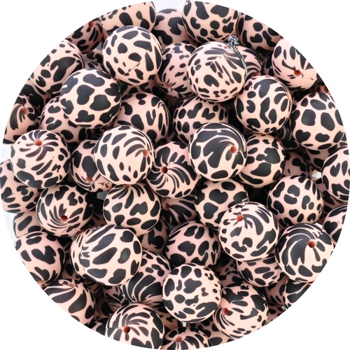 19mm Round Dalmatian Print - Peachy