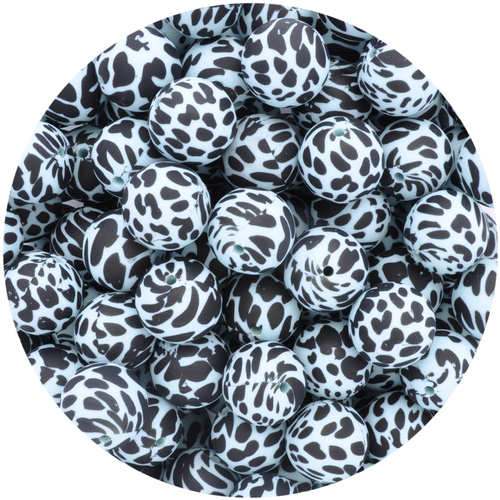 19mm Round Dalmatian Print - Sea Glass