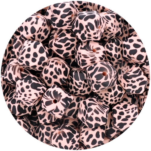 17mm Hexagon Dalmatian Print - Peachy