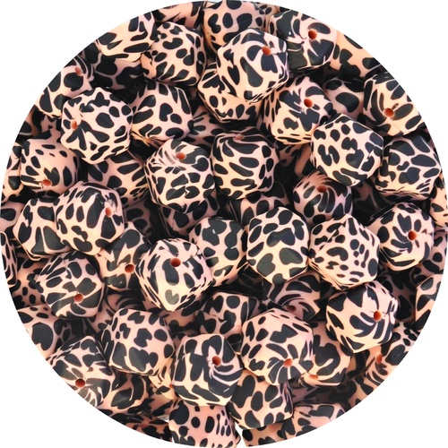 14mm Hexagon Dalmatian Print - Peachy