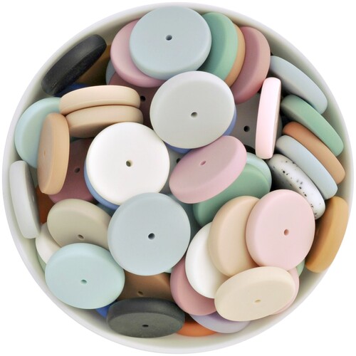 25mm Coin/Disc Silicone Bead
