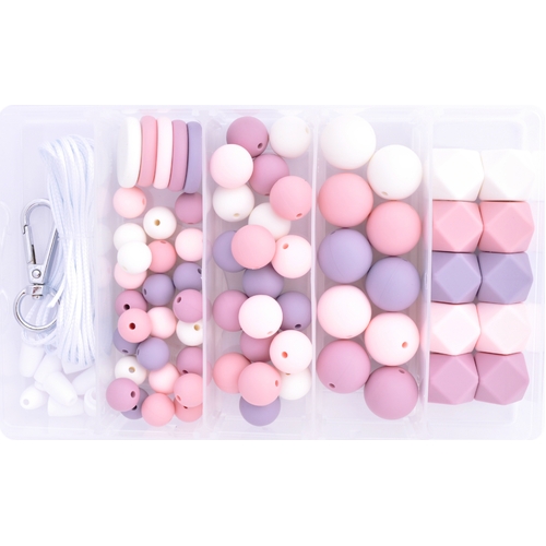 Coin Silicone Bead Jewellery Kit - Heirloom Rose