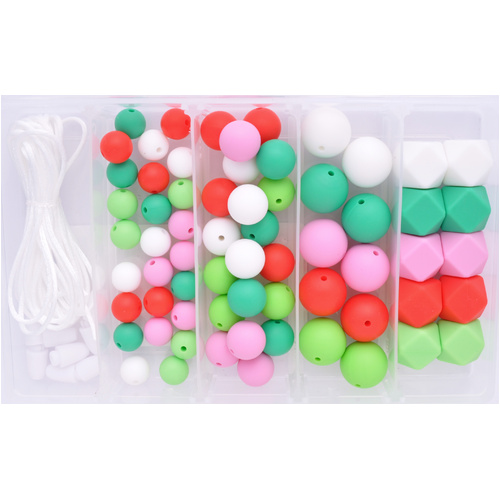 Christmas Silicone Bead Jewellery Kit - Candy Floss