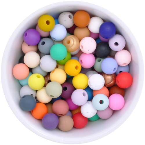 9mm Round Silicone Bead Mystery 100pk