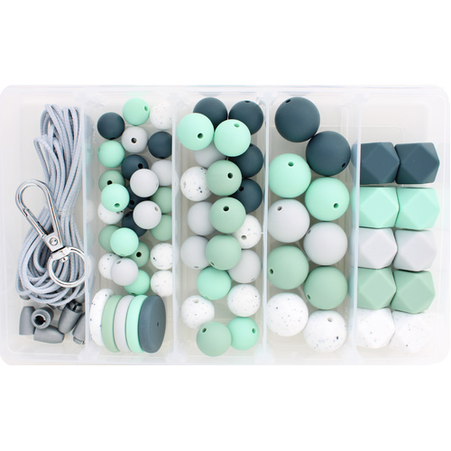 Coin Silicone Bead Jewellery Kit - Mint Storm