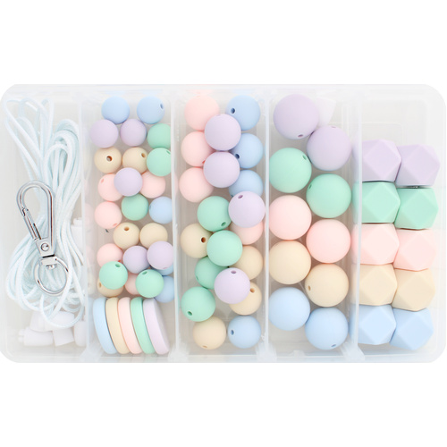 Coin Silicone Bead Jewellery Kit - Pastels