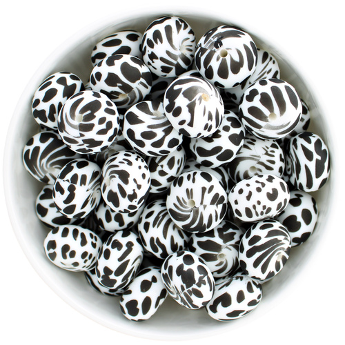 19mm Abacus Dalmatian Print - White