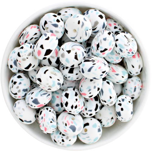 19mm Abacus Terrazzo Print - White