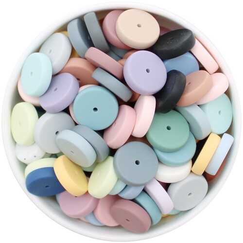 19mm Coin/Disc Silicone Bead