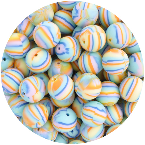 19mm Round - Rainbow Swirl 