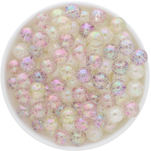 Bubblegum Bead 12mm - Glassy Glittery