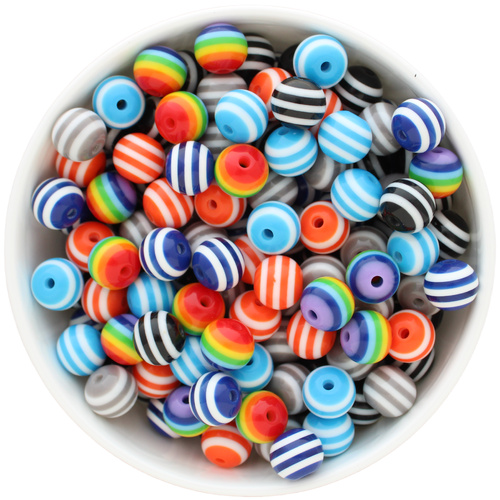 Bubblegum Bead 12mm - Stripe