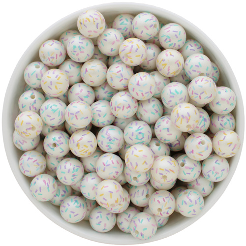 12mm Bubblegum Bead - Sprinkle