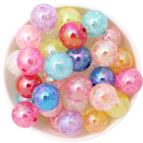 Bubblegum Bead 20mm - AB Crackle