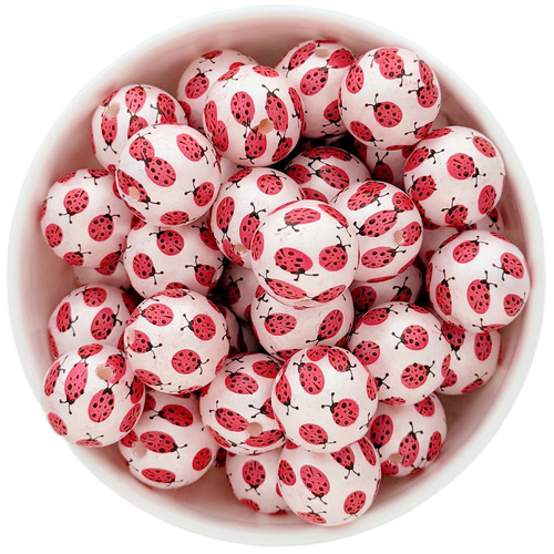 Bubblegum Bead 20mm - Ladybug