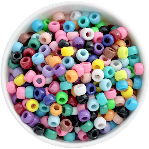 Bubblegum Bead 9mm Pony 50pk - Rainbow