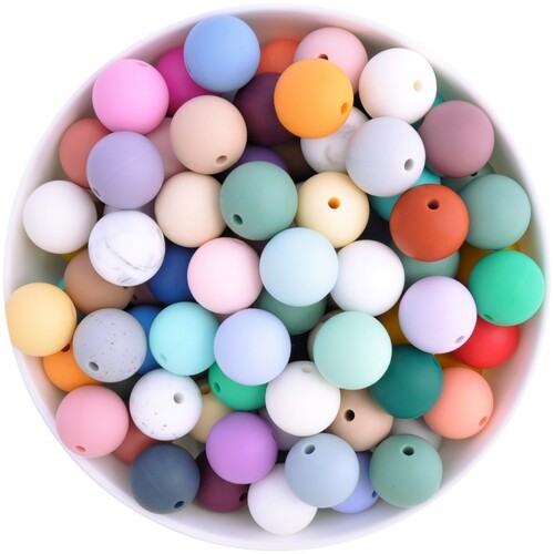 15mm Shocking Pink Silicone Beads, Silicone Beads, Silicone Beads Wholesale  