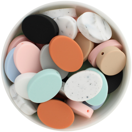 Oval Disc Silicone Bead