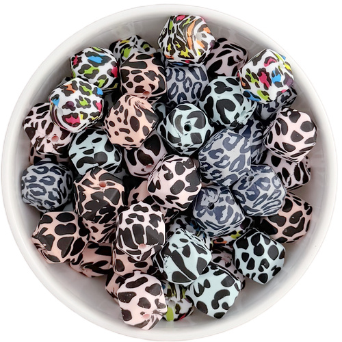 Printed 14mm Hex Silicone Bead *DISCONTINUED*
